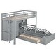 preview thumbnail 7 of 28, Twin Bunk Bed with Hydraulic Lift Storage, Built-In Wardrobe and 6 Drawers for Home