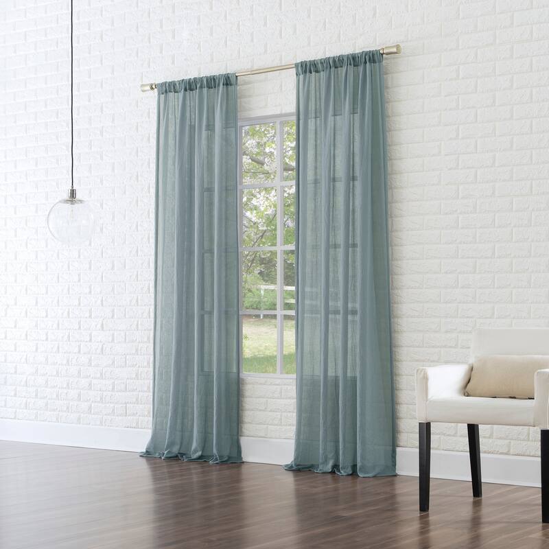 No. 918 Ladonna Crushed Texture Semi-Sheer Rod Pocket Curtain Panel, Single Panel