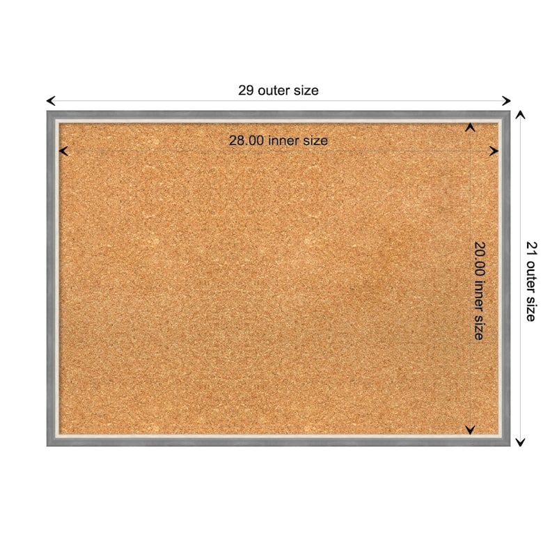 Theo Narrow Wood Framed Natural Corkboard Bulletin Board