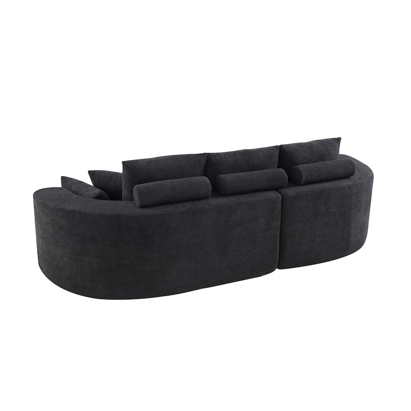 Christopher Knight Home - 106'' Cloud Curved Sectional Sofa with Right Chaise Lounge and Ultra-Soft Foam Comfort