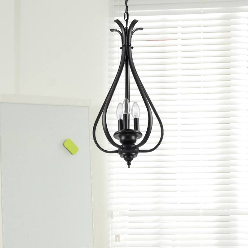 3-Light Dimmable Geometric Teardrop Pendant Chandelier