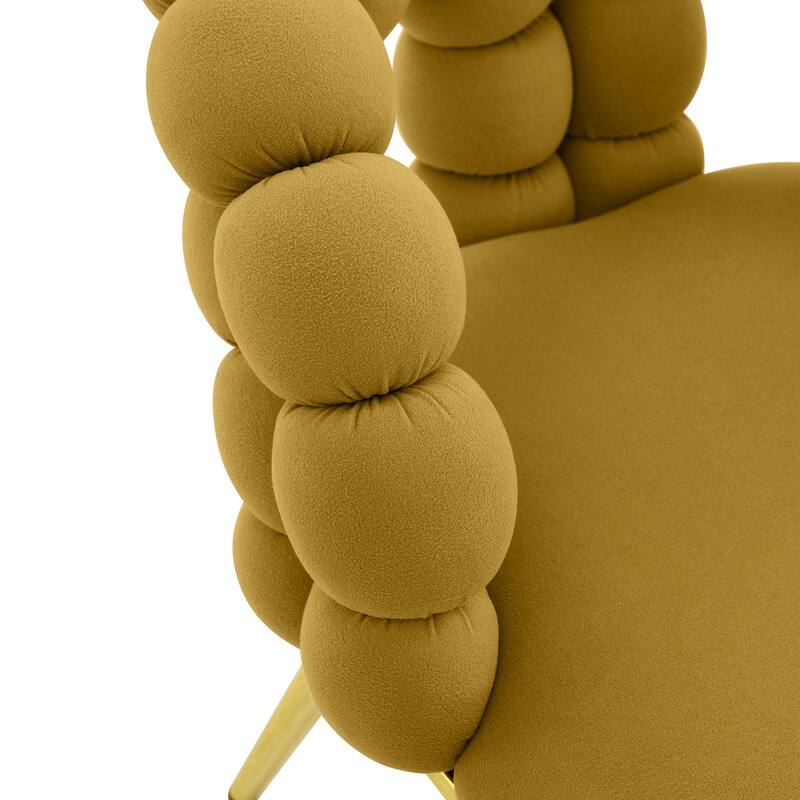 Velvet Dining Chairs with Gold Legs, Upholstered Accent Chairs with Back, Modern Kitchen Chairs, Set of 2