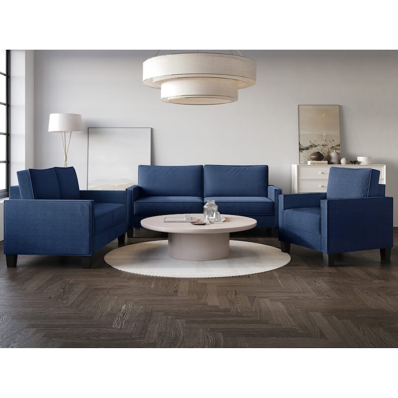 Clayfell Marcia Square Arm Chair/ Loveseat/ Sofa - Accent Chair , Loveseat and Sofa - Blue