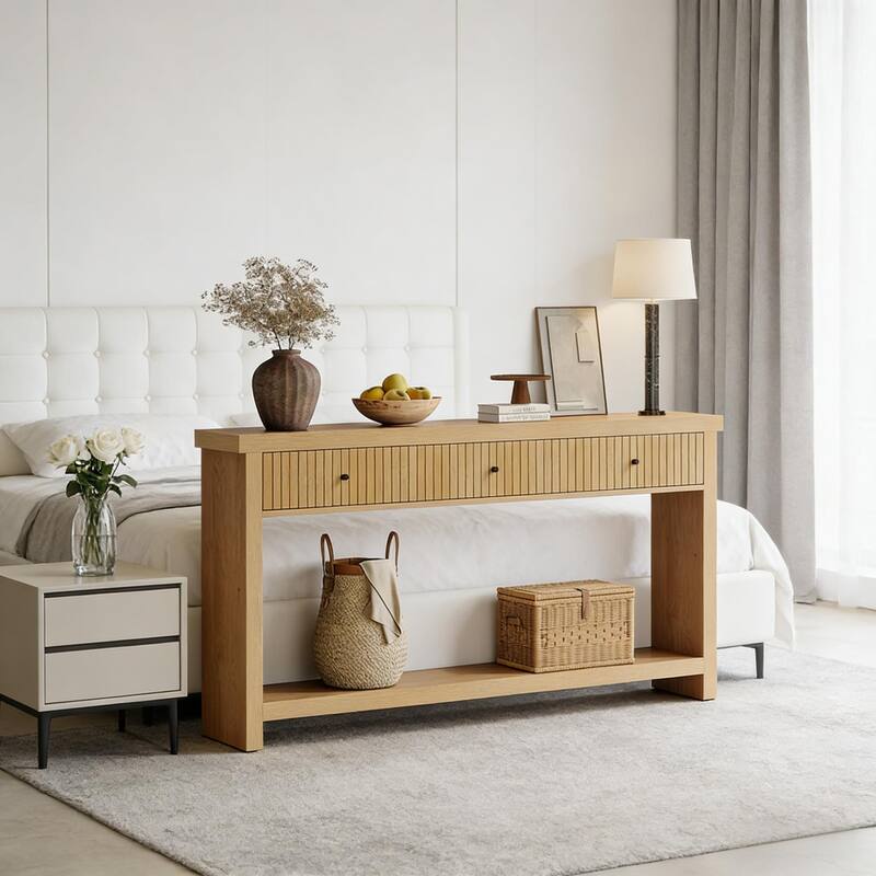 Modern Long Console Table - Wooden Sofa & Coffee Table