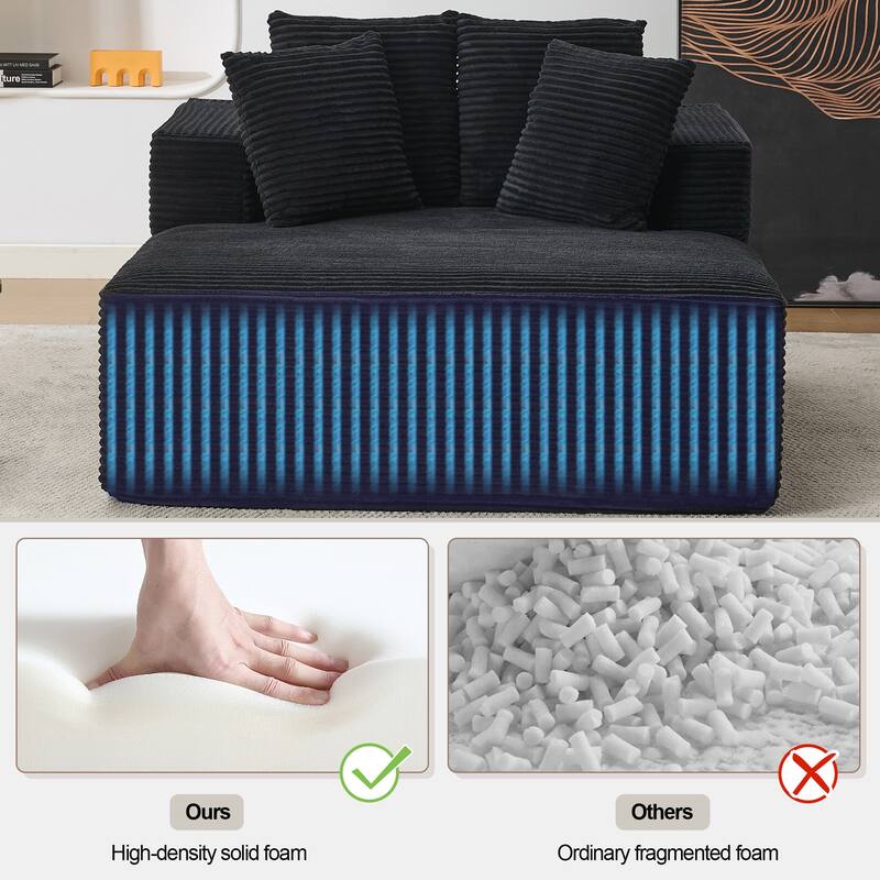54" W Oversized Chaise Lounge Sofa Couch