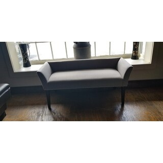 Madison Park Antonio Grey Upholstered Rectangle Accent Bench