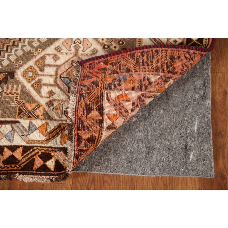 Hand Knotted Oriental 100% Wool Carpet Traditional Tribal Peach Shiraz Area Rug - 8' 7'' X 5' 6''