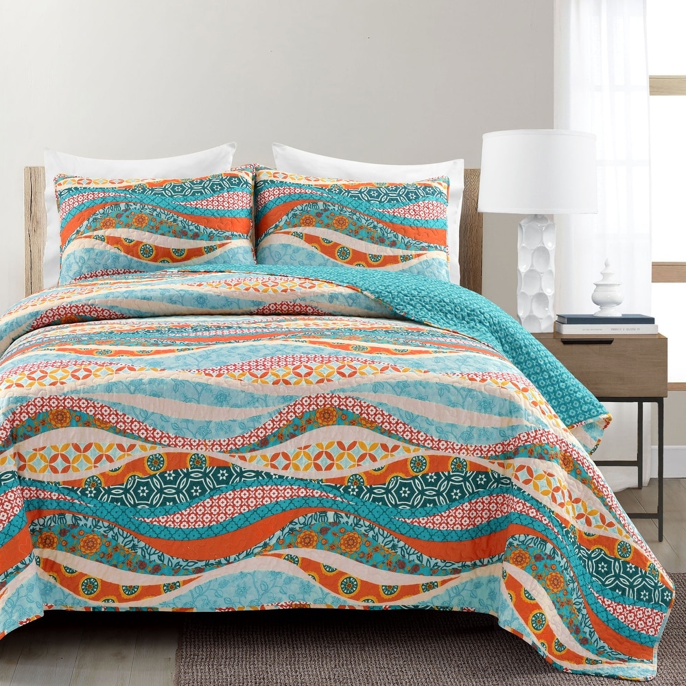Details about   MI ZONE Cozy Quilt Set Casual Modern Vibrant Color Design All Season Teen Beddi 