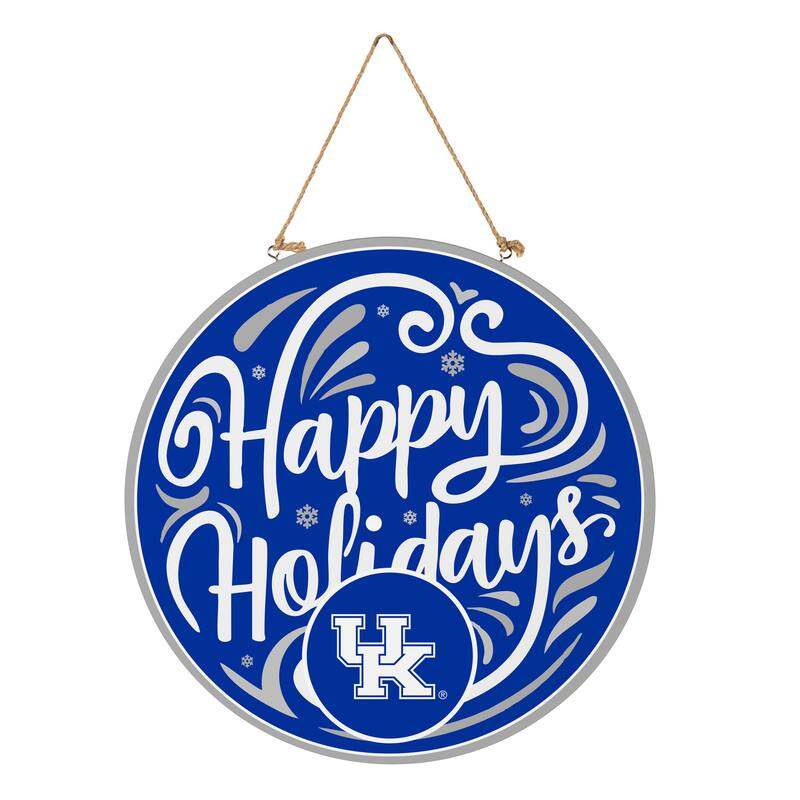 University of Kentucky 18" x 18" Happy Holidays Door Décor Wall Sign - 18" x 18"