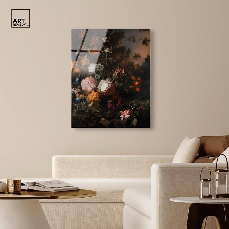 Shadowed Petal Secrets I Acrylic by Art Remedy, Ready to Hang