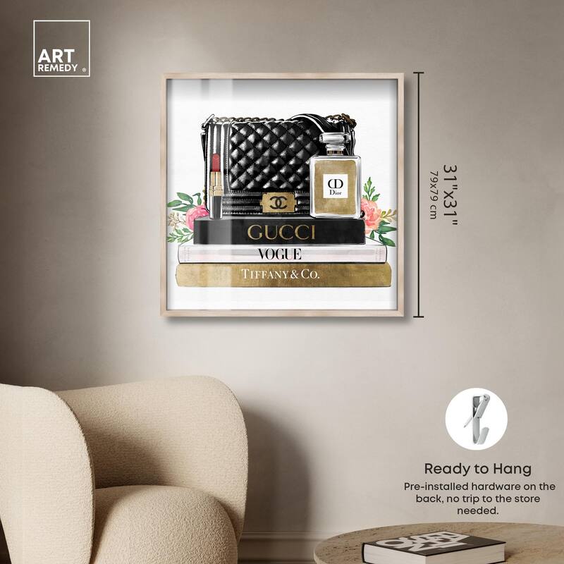 Luxury Paris Handbag and Books Shadowbox by Art Remedy