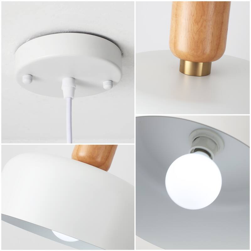 1-Light Industrial Pendant Light with Metal Shade for Bedroom Dining Room Kitchen