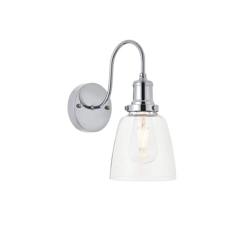 Ophelia 1 light chrome Wall Sconce - chrome and clear