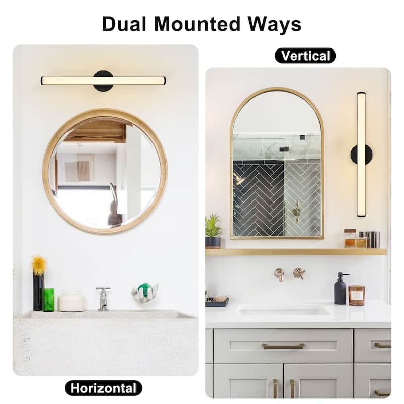Modern 30" Black LED Bathroom Light