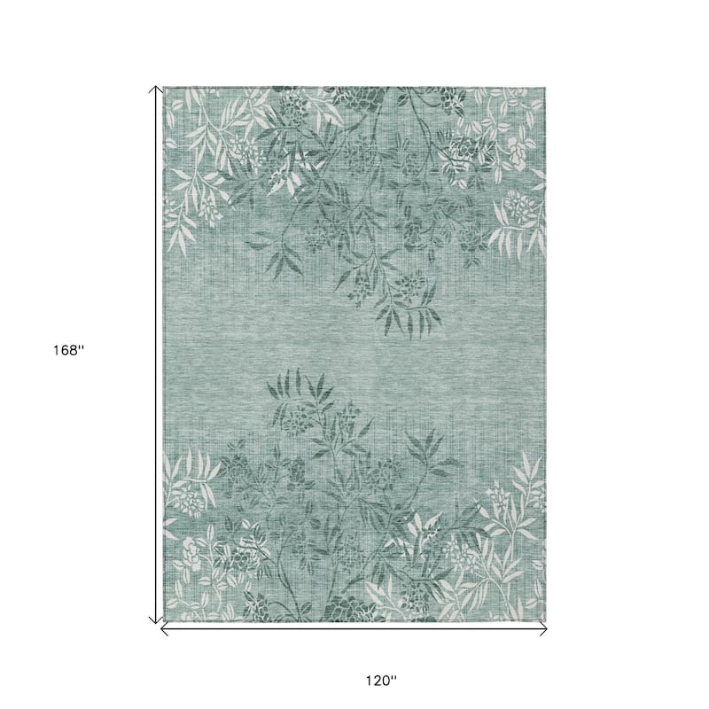 HomeRoots Floral Transitional Rectangle Outdoor Rug
