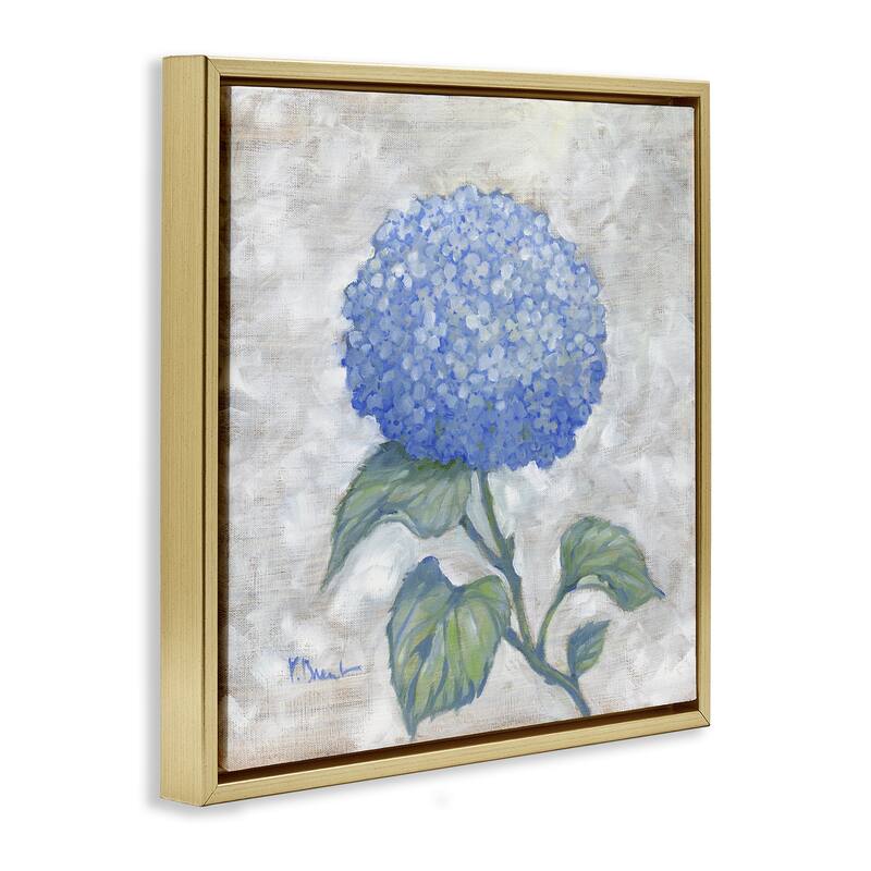 Stupell Round Blue Country Hydrangea Framed Floater Canvas Wall Art Design By Paul Brent