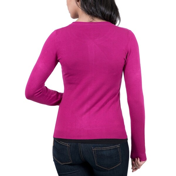 fuschia cardigan sweater