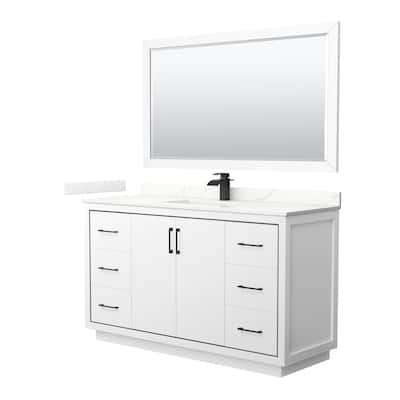 Icon 60-inch Single Vanity, Quartz Top, 58-inch Mirror
