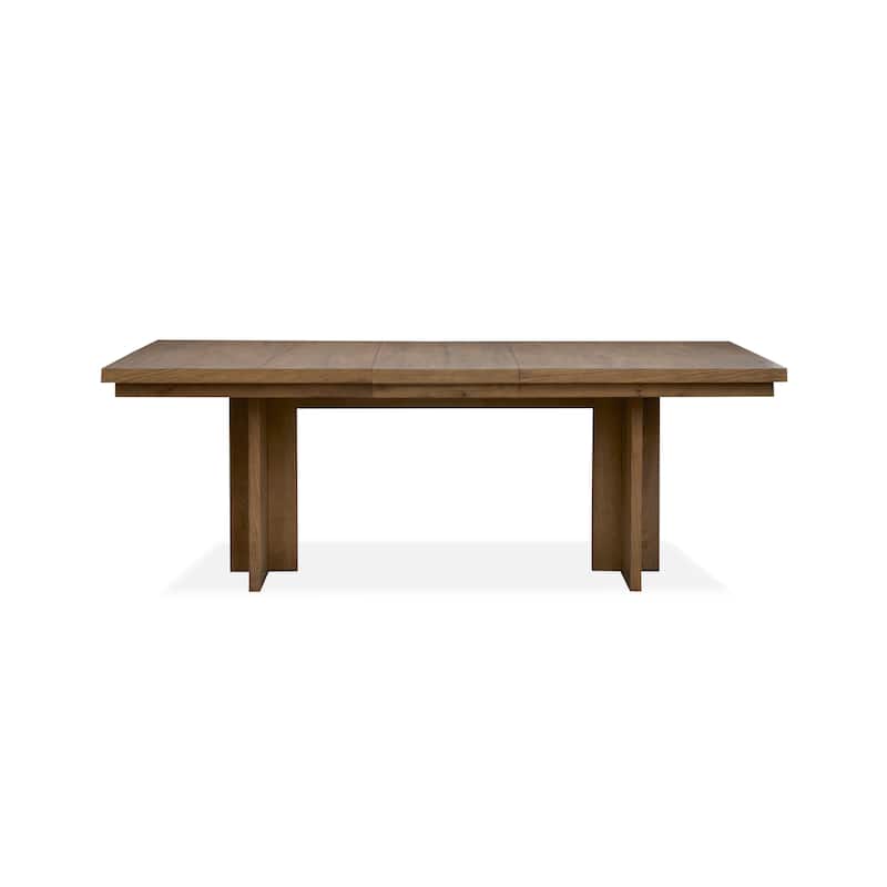 Magnussen Home Marcel Harvest Brown Extendable Trestle Dining Table - 40''W x 65.88''D x 30''H