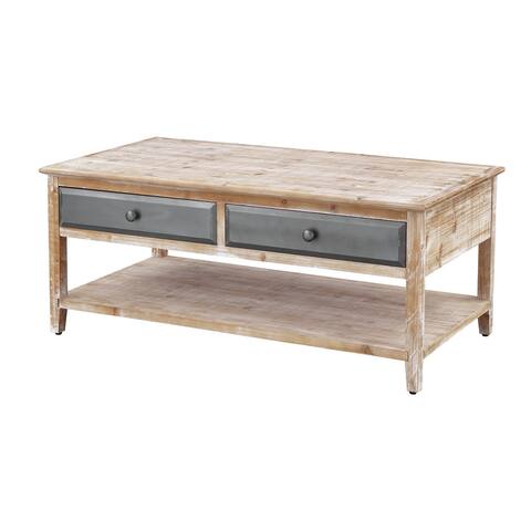 Somette Natural & Graphite Bali Four Drawer Cocktail Table