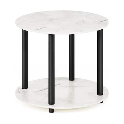 Furinno Turn-N-Tube Simple Design 2-Tier Round Wooden Coffee Table