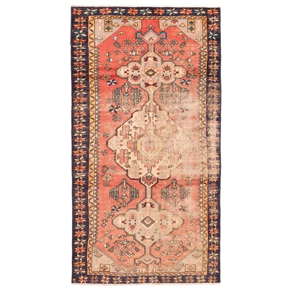 slide 2 of 9, ECARPETGALLERY Hand-knotted Antalya Vintage Light Red Wool Rug - 4'8 x 9'3