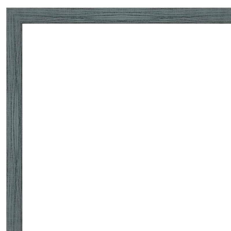 Non-Beveled Wood Wall Mirror - Dixie Blue Grey Rustic Narrow Frame