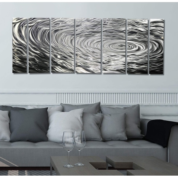 Statements2000 Abstract Silver Metal Wall Accent Decor by Jon Allen Ripple Wave 