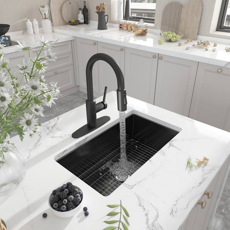 3-Function Single Handle Pull Down Sprayer Kitchen Faucet