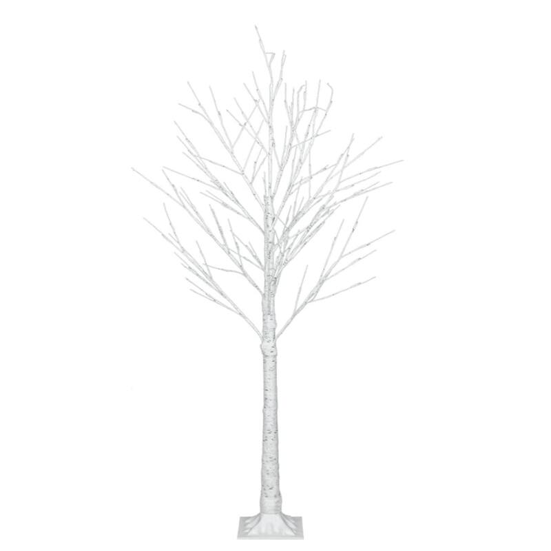 4-Ft 48-Light Artificial Christmas Snow Tree White - N/A