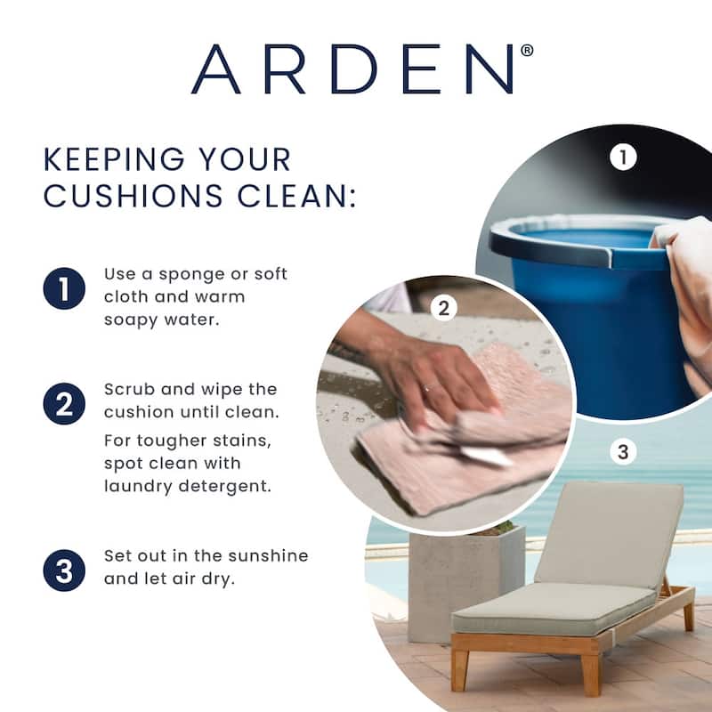 ARDEN Foam Outdoor Double Welted Bench Cushion, 48 x 18