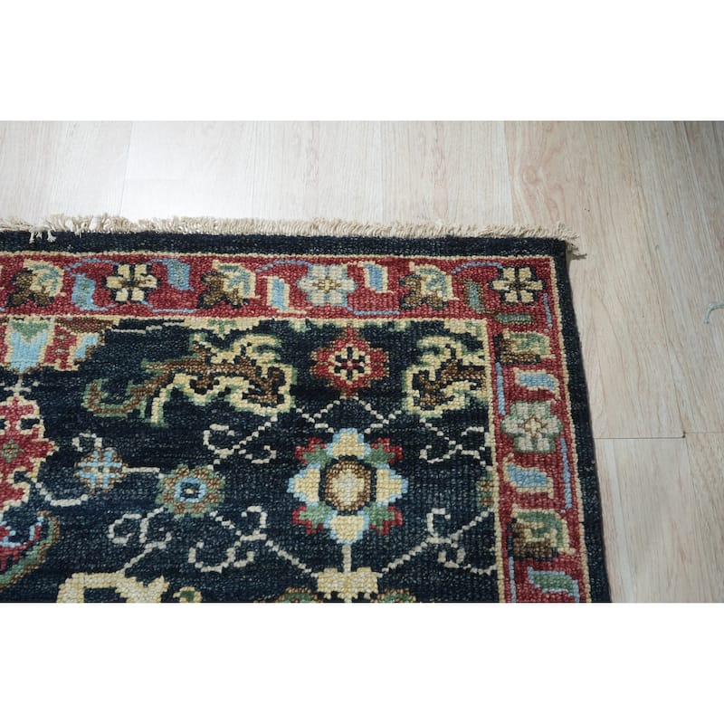 Handknotted Wool NAVY / RED Traditional Classic Serapi Rug