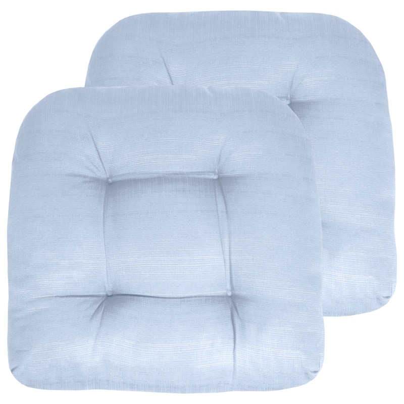 Indoor-Outdoor Reversible Patio Seat Cushion - Light Blue - Set of 2