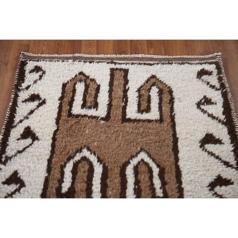 Tribal Anatolian Runner Rug Hand-knotted Wool Carpet - 3'2"x 11'6"