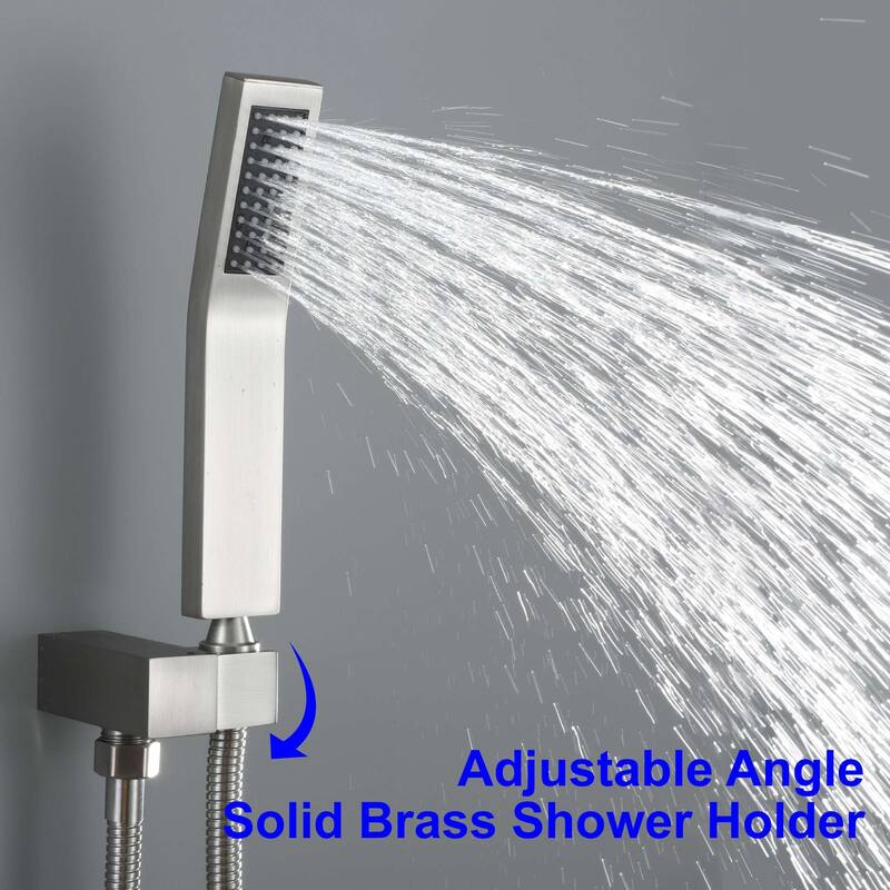 Ceiling Mount Shower Faucet Set With Hand Shower Rainfall Shower System Set 12 Inch Shower Head Set With Pressure Balance Valve