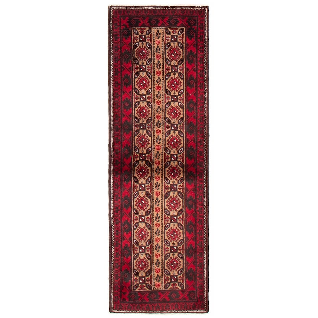 ECARPETGALLERY Hand-knotted Royal Baluch Tan Wool Rug - 1'11 x 6'2