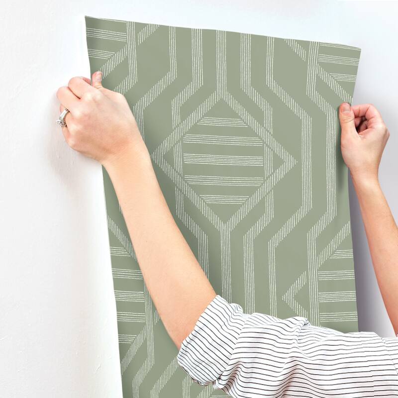 A-Street Prints Essex Green Geometric Wallpaper