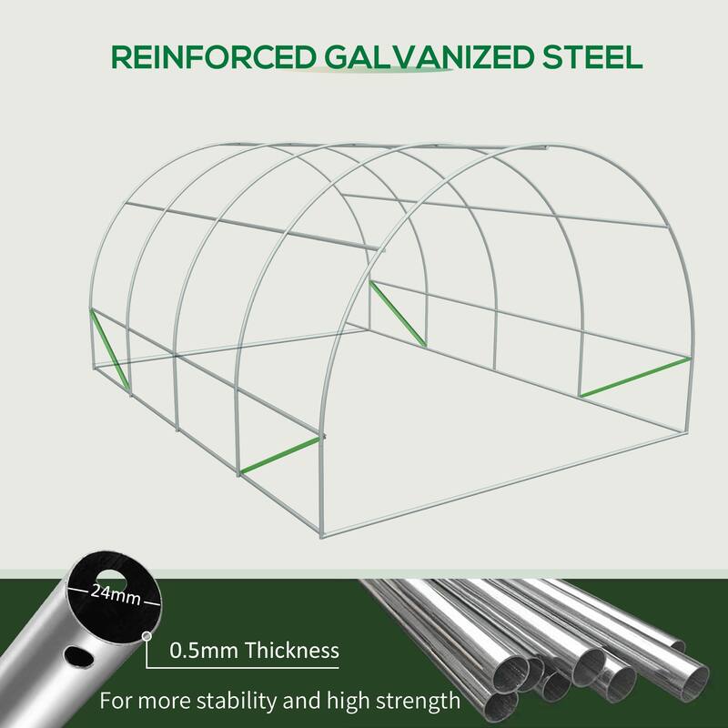 Outsunny Freestanding High Tunnel Walk-In Garden Greenhouse Kit