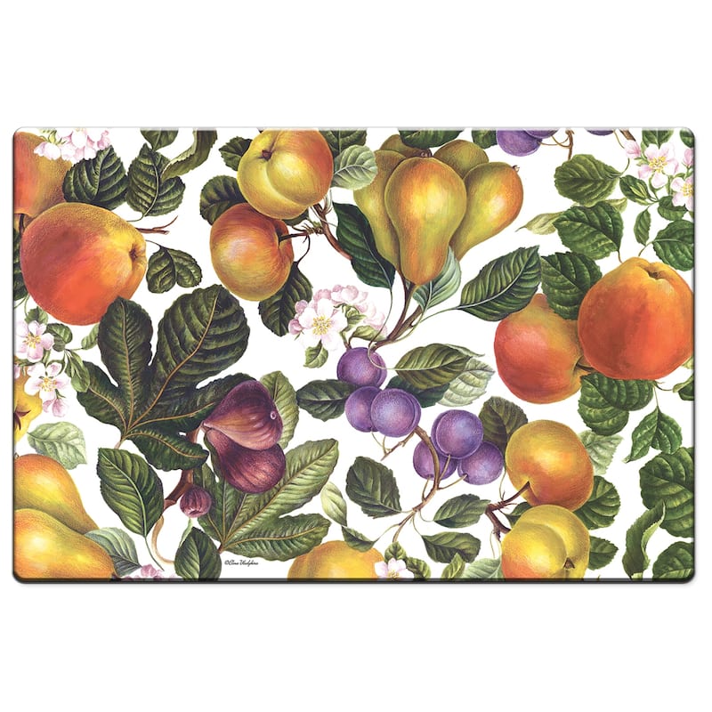 Highland Home Fruit & Blossoms 30” x 20” Decorative Vinyl Comfort Floor Mat Manufactured in The USA, Waterproof, Easy to Clean - 30x20 - Multi