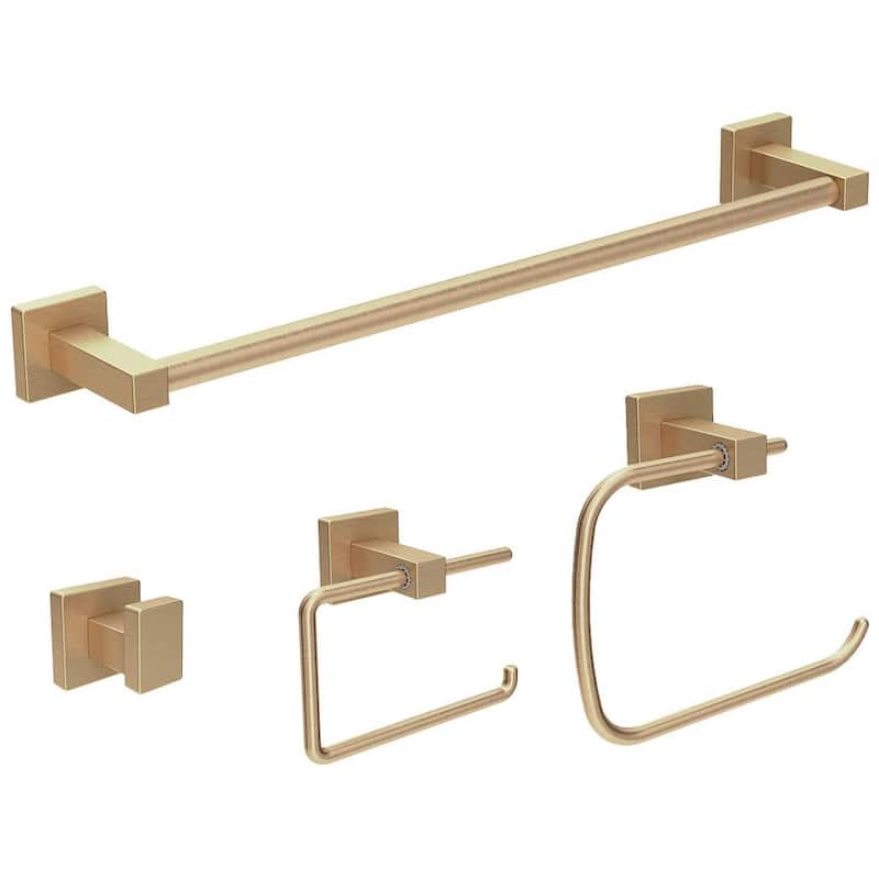 Symmons Duro Bathroom Hardware Set - Includes Towel Bar, Robe Hook, - Brushed Bronze