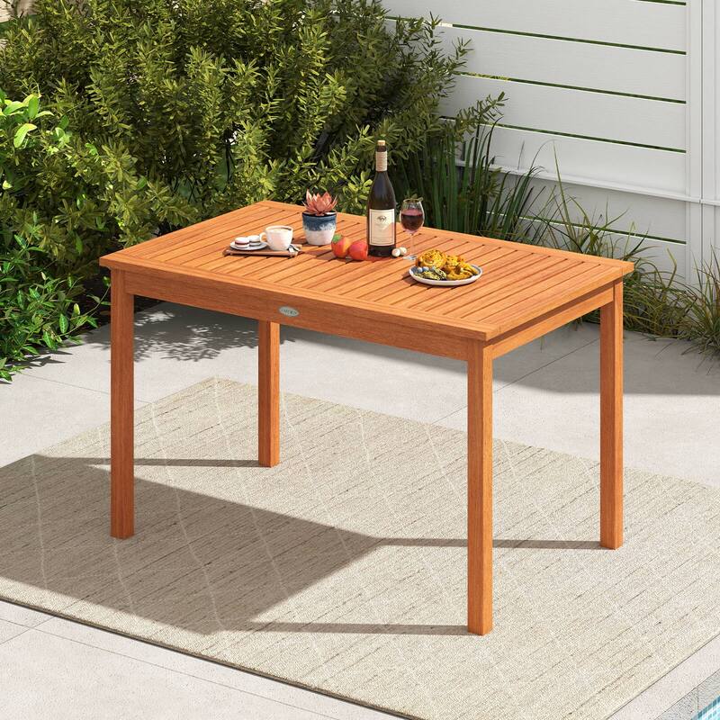 Costway 48 Inches Outdoor Dining Table for 4-6 People with Slatted - See Details