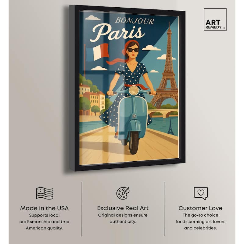 Scooter French Travel Shadowbox by Art Remedy