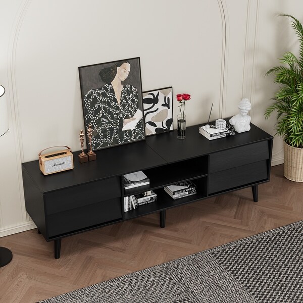 Bevel Design Wood TV Stand with Drawers Entertainment Center for Living Room Bed Bath Beyond 41245547