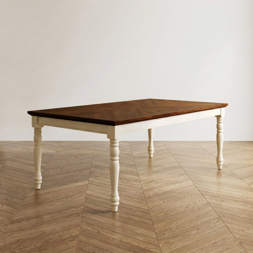 Furniture of America Bethannie 2-tone 78-inch Expandable Dining Table