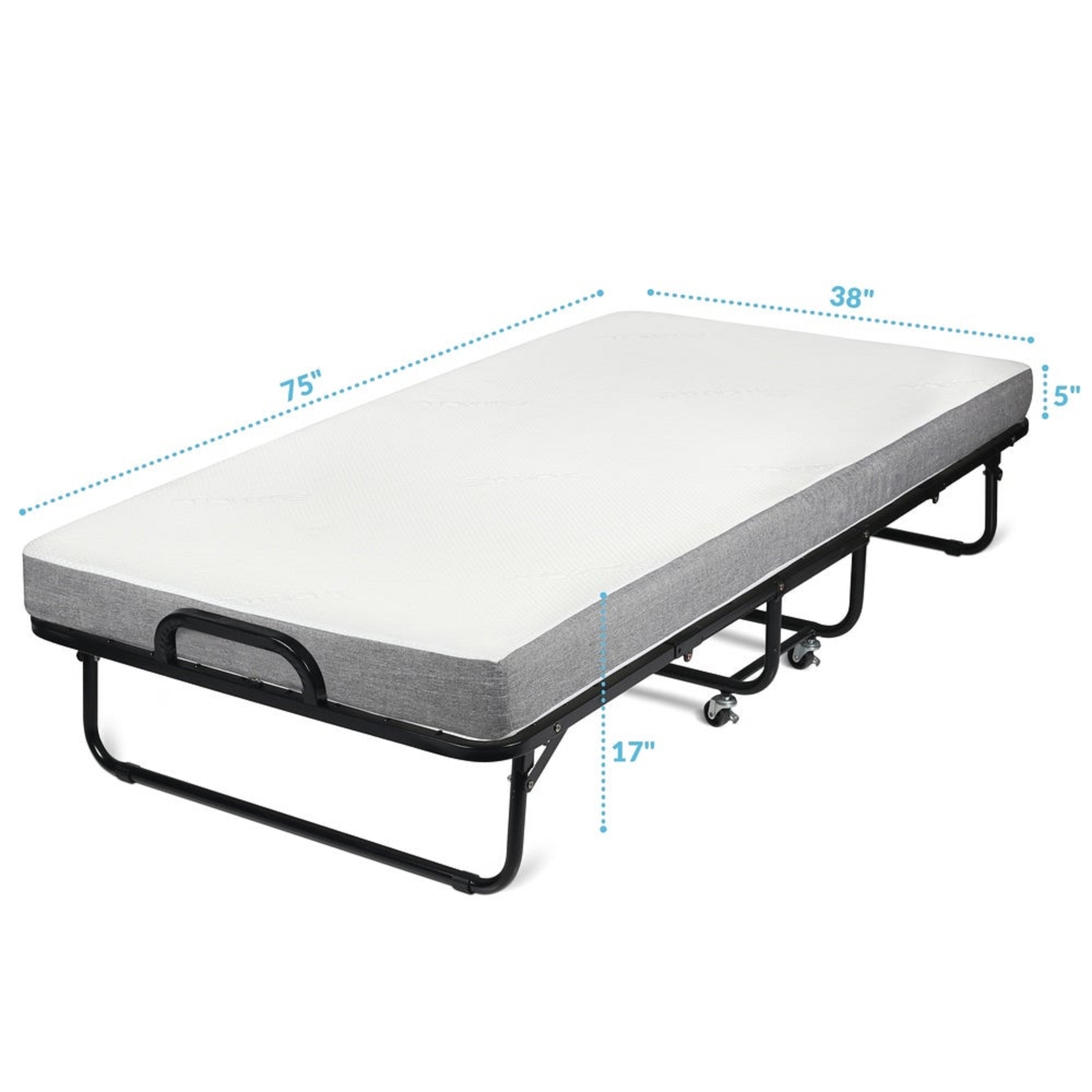 Milliard diplomat folding bed twin size with luxurious outlet memory foam mattress and a super strong sturdy frame