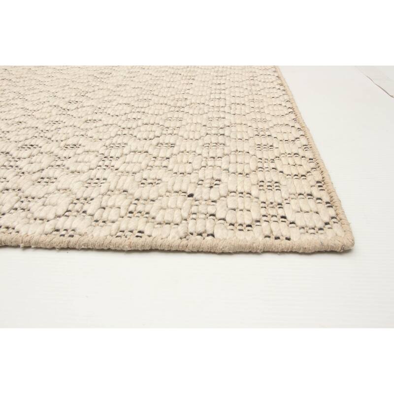 ECARPETGALLERY Braid weave Sienna Cream Wool Rug - 5'3 x 7'8