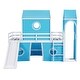preview thumbnail 7 of 7, Blue Castle Bunk Bed with Slide, Tent and Tower, Full-Length Guardrail