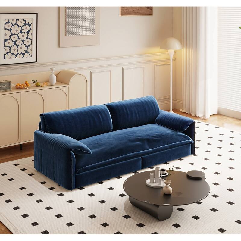 Convertible Sleeper Sofa Multi-Functional Velvet Loveseat Bed
