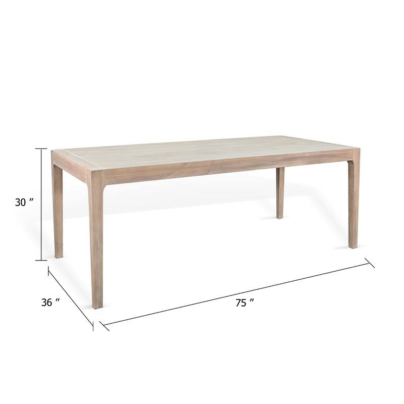 Claire Dining Table, Brown Wire Brushed Wood, 75 Inch Rectangular - Natural Brown