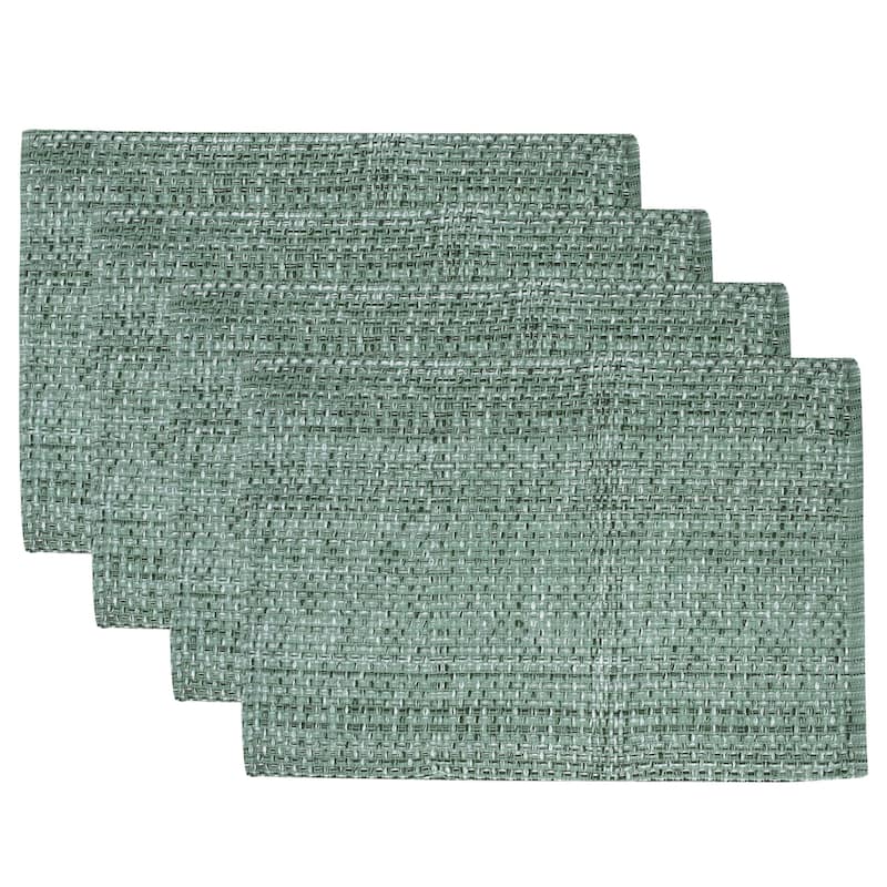 Trends Collection 2-tone Woven Cotton Placemat (13 x 19 in.) - Set of 4 - Light Green